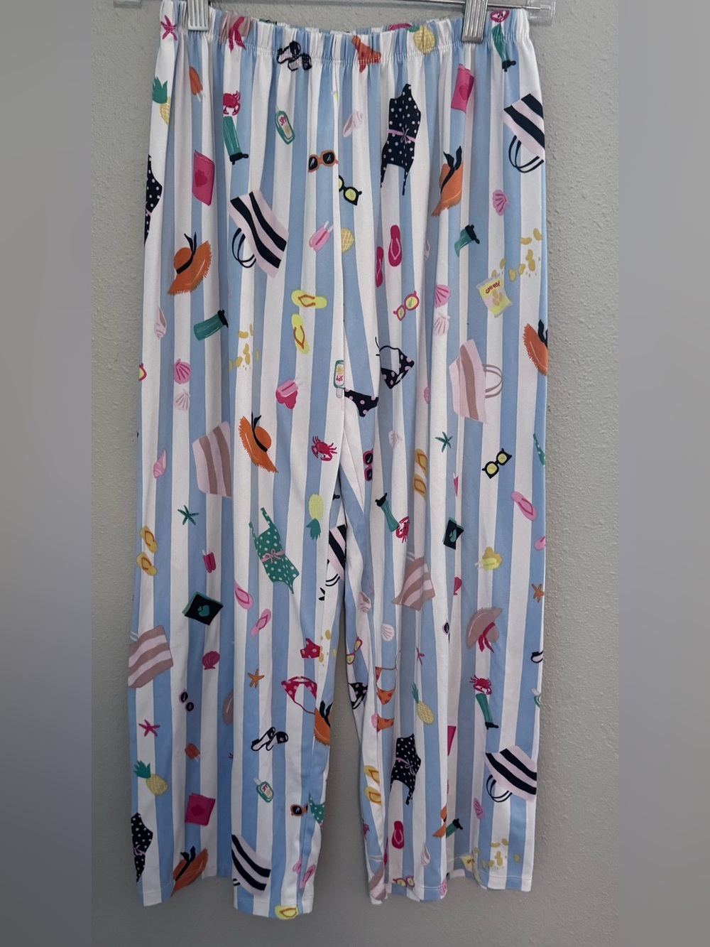 kate spade Blue & White Striped Pajama Set with Summer Icons - Picture 3 of 4